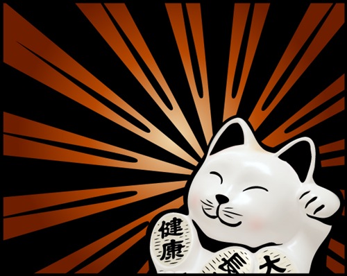 кот в японском стиле
