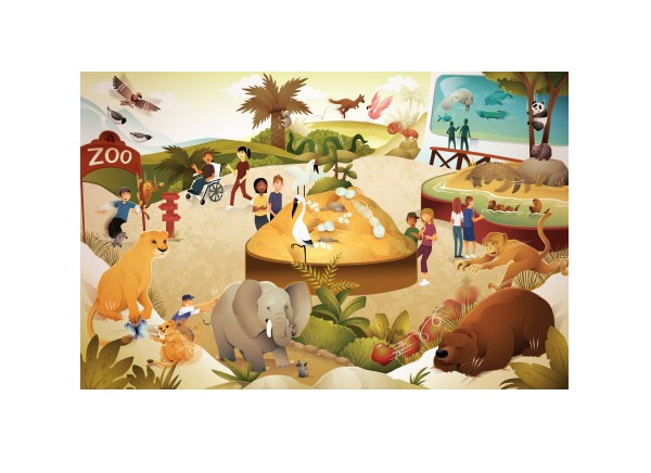 векторная иллюстрация зоопарка