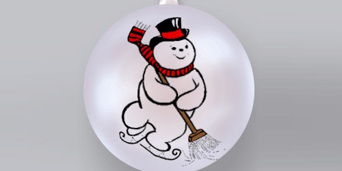 Елочный шар с изображением снеговика
