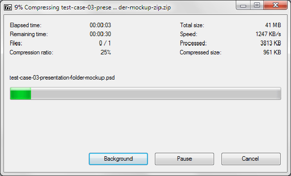 Reduce PSD file size via 7-Zip